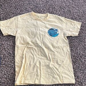 Santa Cruz Skateboards Yellow Tee with Blue Logo